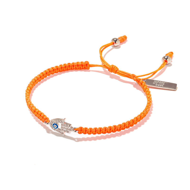 Neon Orange Evil Eye Hamsa Bracelet
