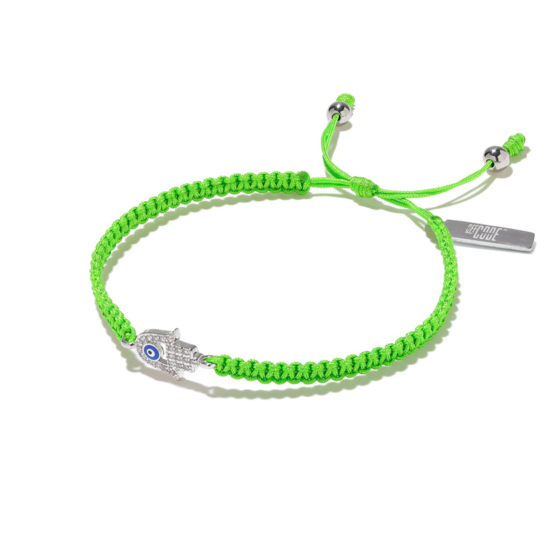 Neon Green Evil Eye Hamsa Bracelet